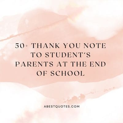 Thank You Note to Student’s Parents